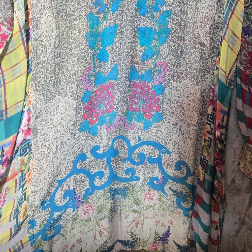 Johnny Was Long Sleeve Tunic Dress L Patchwork Artsy Eclectic Boho Festival - Picture 2 of 14